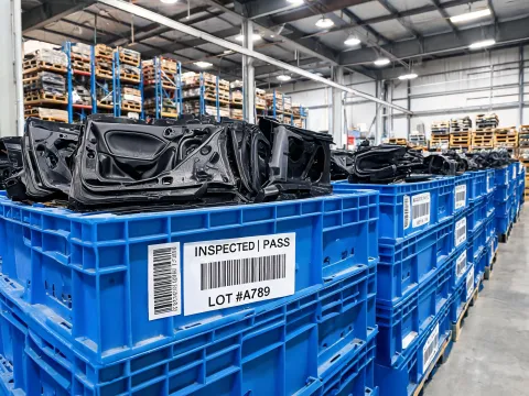 Automotive plastic logistics tray